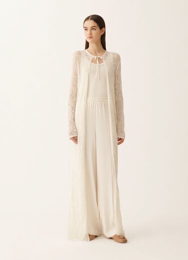 Long cardigan en micro-paillettes, mastic Fabiana Filippi Long cardigan en micro-paillettes, mastic MASTIC MAD276F507D8640000