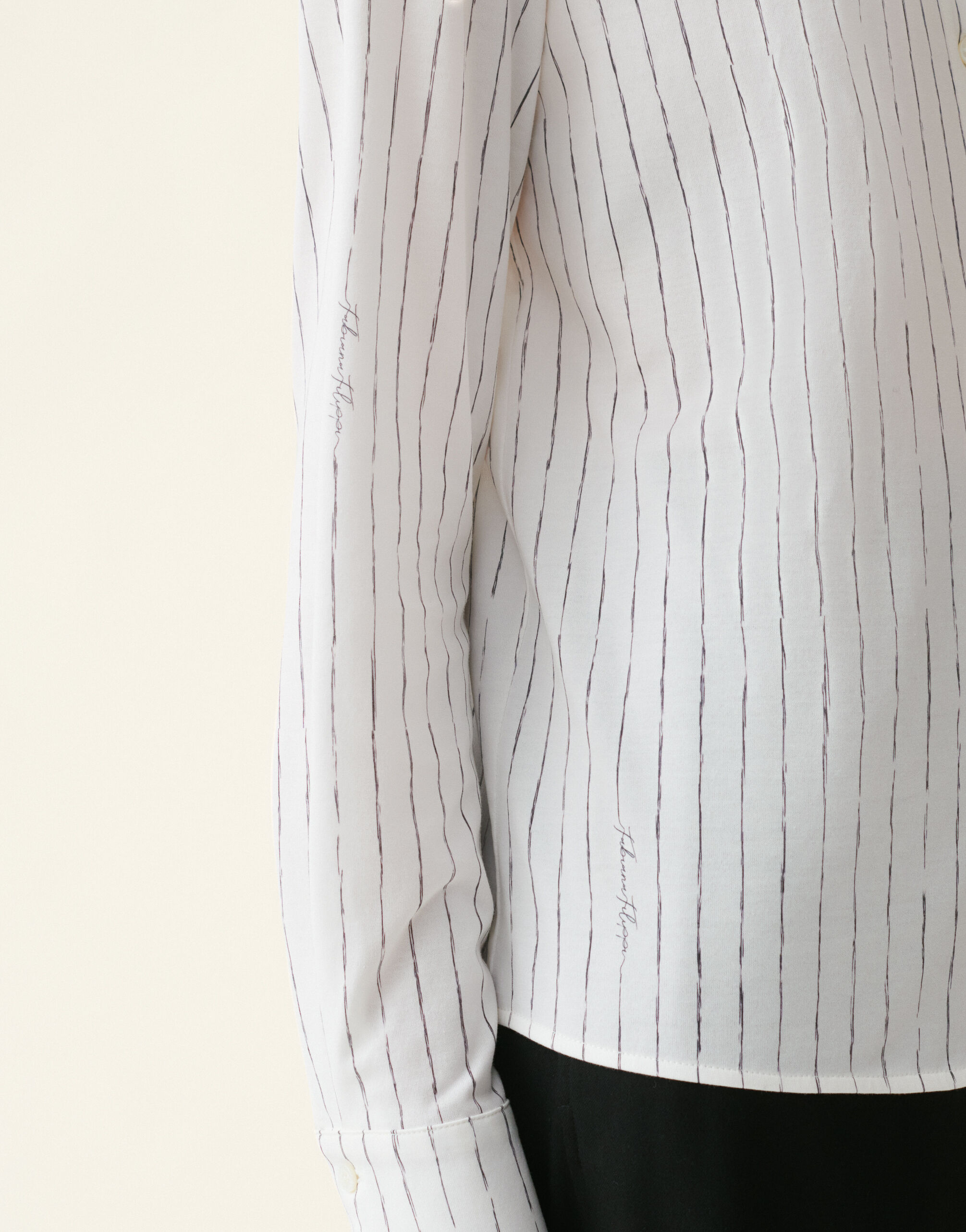 Pinstripes Signature printed jersey shirt, silk white Fabiana Filippi Pinstripes Signature printed jersey shirt, silk white Silk white CAD226F233M4620000
