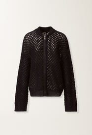 Fabiana Filippi Bomber in platinum and micro sequins, midnight blue Blue MAD266F029L7500000
