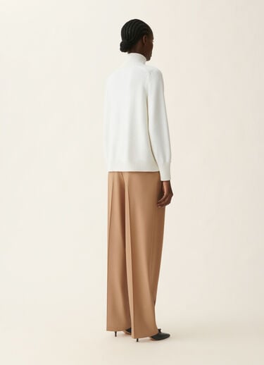 Cropped-Rollkragenpullover aus Merinowolle, raffia Fabiana Filippi Cropped-Rollkragenpullover aus Merinowolle, raffia Raffia MAD216F065D4620000