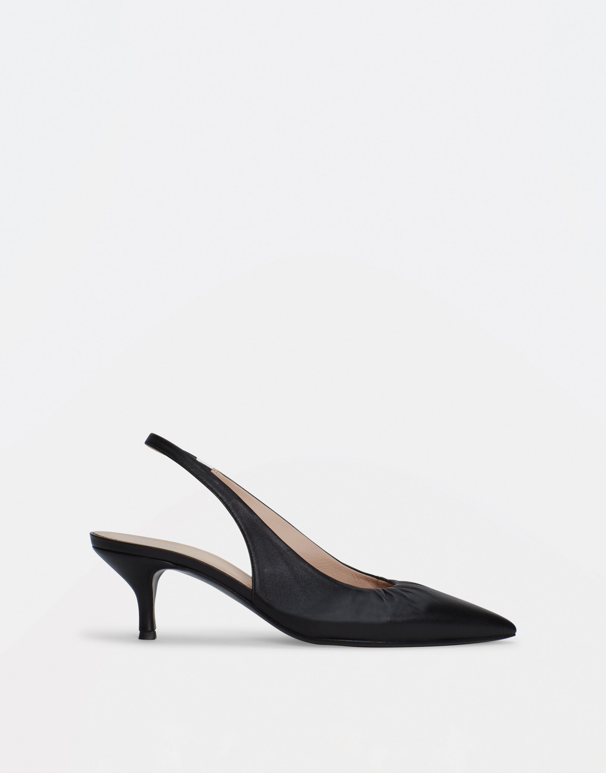 Fabiana Filippi Slingback aus Leder, Schwarz Pfingstrosen-Farbe GCD264F162D6240000