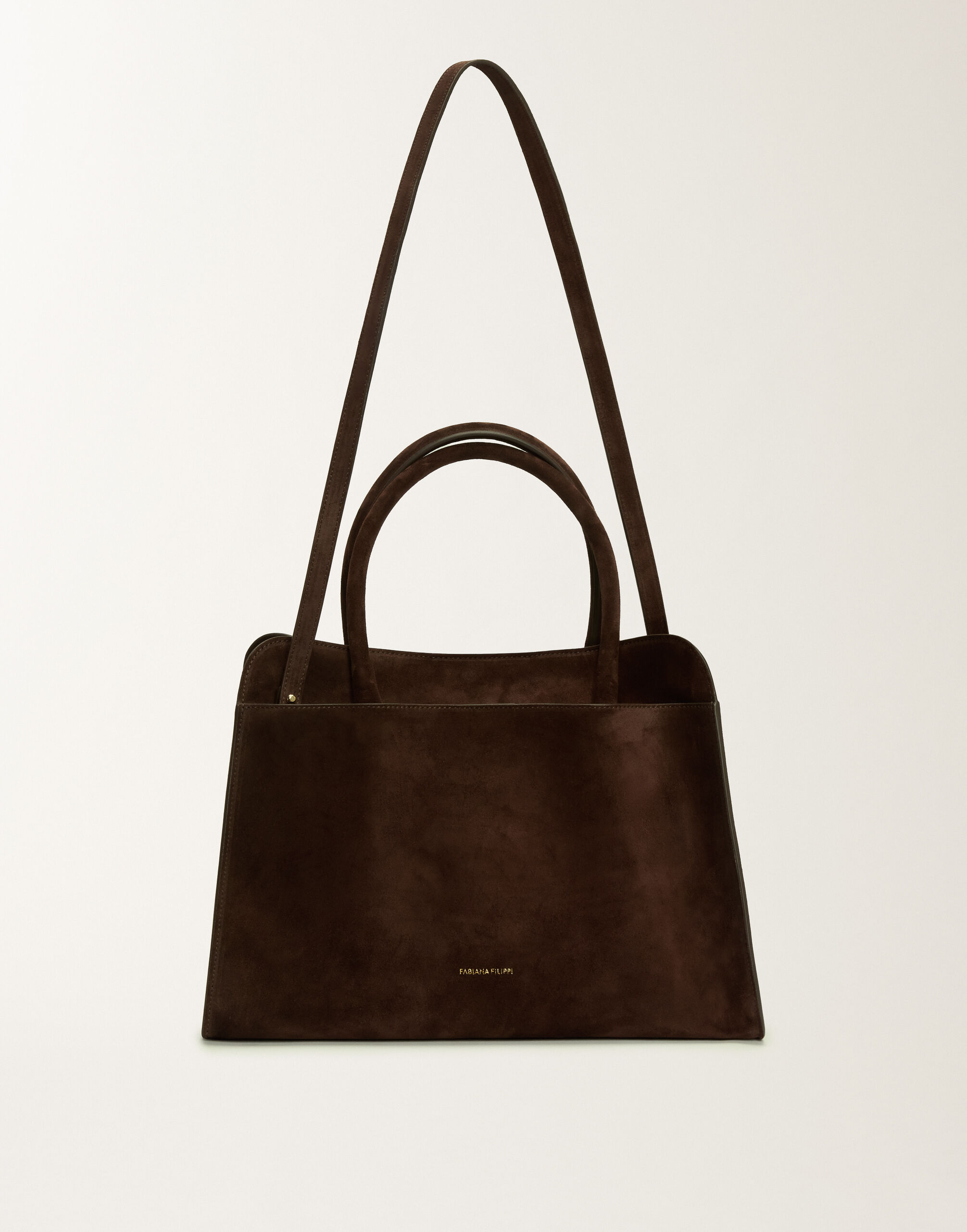 Fabiana Filippi Große Handtasche aus Wildleder, ebenholzbraun Braun BGD215A851L8070000