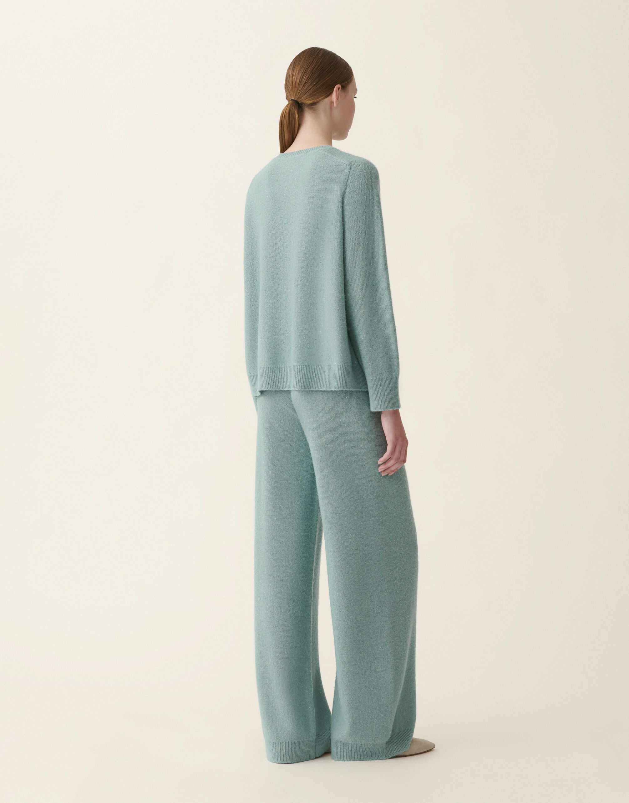 Fabiana Filippi Pull en laine et soie avec paillettes, vert Vert MAD216F097D2960000