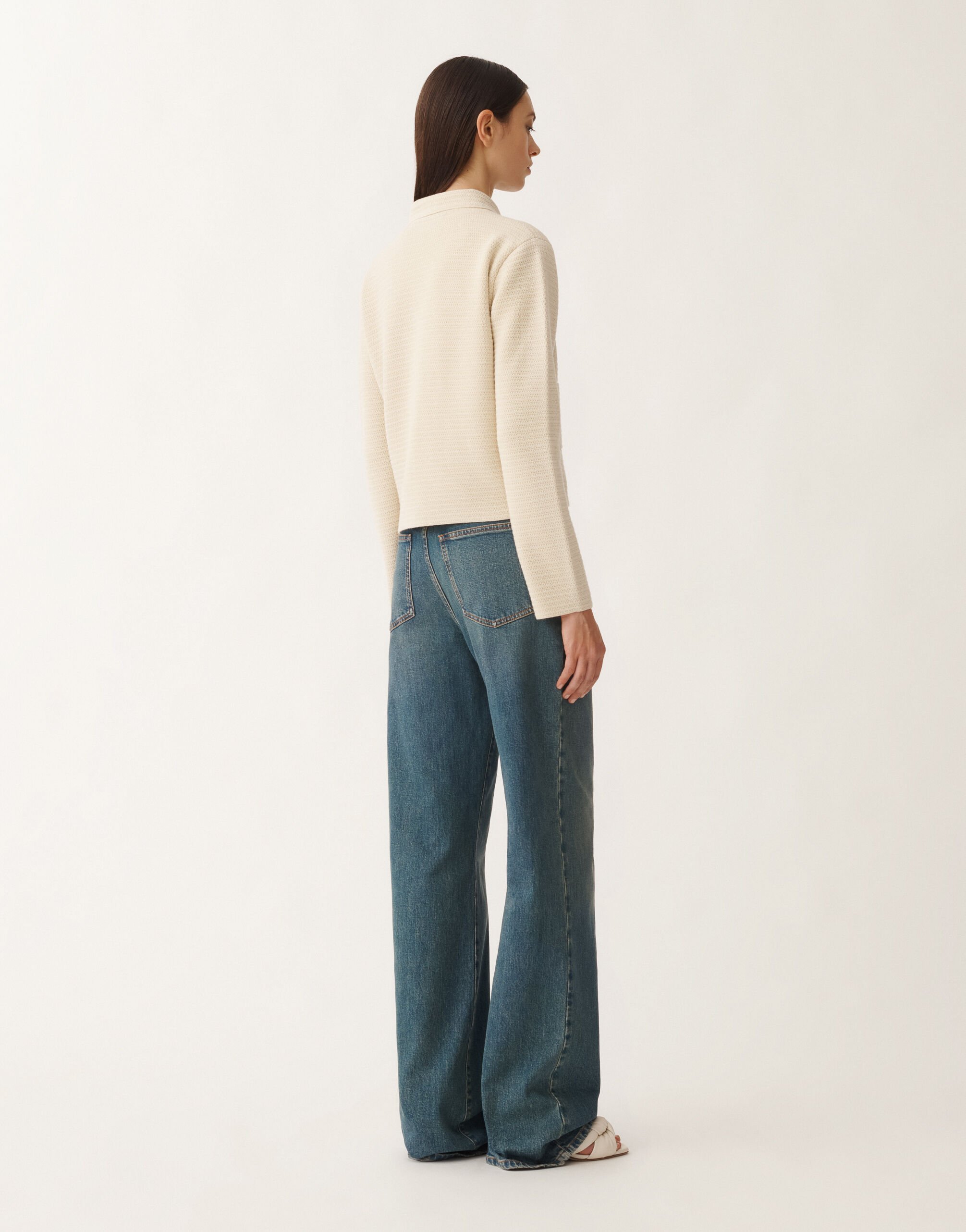 Fabiana Filippi Wool and cotton jacket, vanilla WHITE GCD265F220D5100000