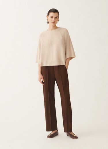Fabiana Filippi Cape aus Wolle und Seide mit Pailletten, seilbraun Beige MAD215F067D2960000