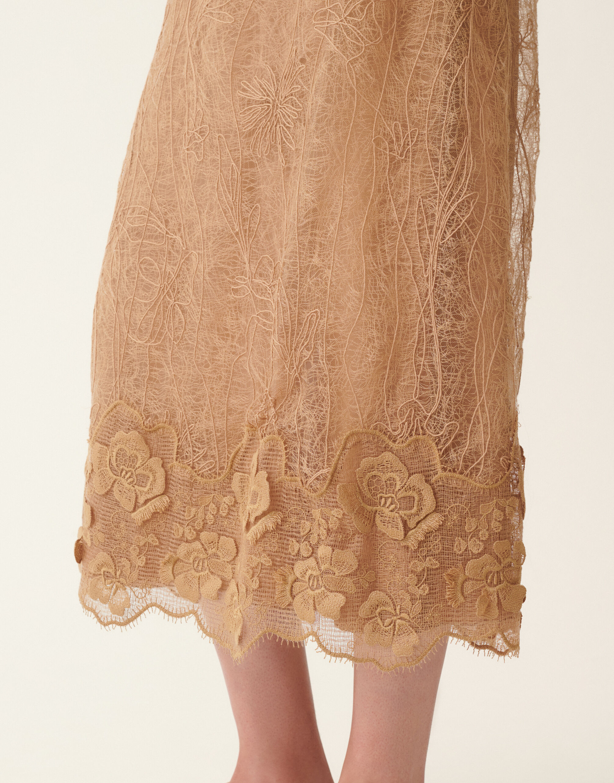 Embroidered lace dress, rattan Fabiana Filippi Embroidered lace dress, rattan Rattan ABD226F599M4340000