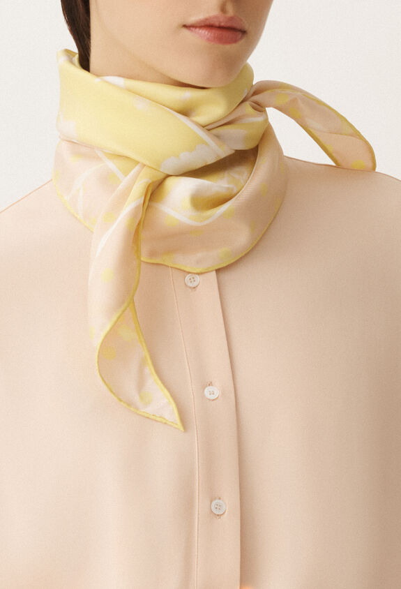 Fabiana Filippi TILIA PRINT SILK FOULARD YELLOW SAD265A967L2090000