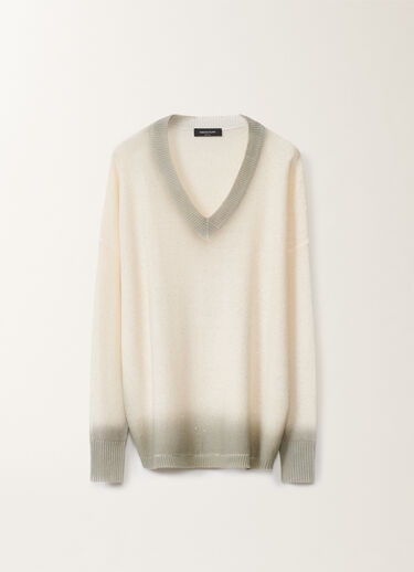 Fabiana Filippi Cotton and linen sweater with sequins, white WHITE MAD275F531L3820000