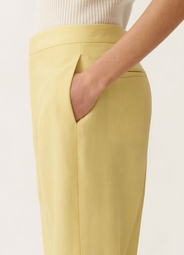 Fabiana Filippi Hose Montefalco aus Geflecht in Wolle und Leinen, zedernfarben GELB PAD265F326D8220000