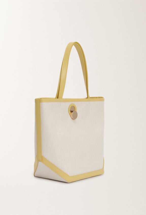 Fabiana Filippi CANVAS ECLISSI MEDIUM TOTE BAG WITH LEATHER TRIM YELLOW BGD265A907L2150000