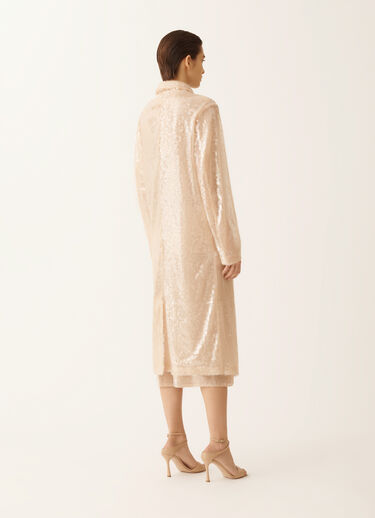 Fabiana Filippi Water-effect sequin coat, nude Nude CTD266F255L7930000