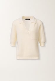 Fabiana Filippi Mohair polo with sequins, raffia White MAD266F128L7390000