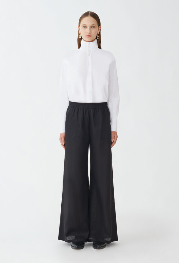 Fabiana Filippi Pantalon de jogging en toile de lin, noir NOIR PAD274F284D6610000