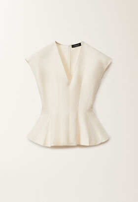 Fabiana Filippi Cotton and silk mikado top, vanilla BLACK TPD265F630L2210000