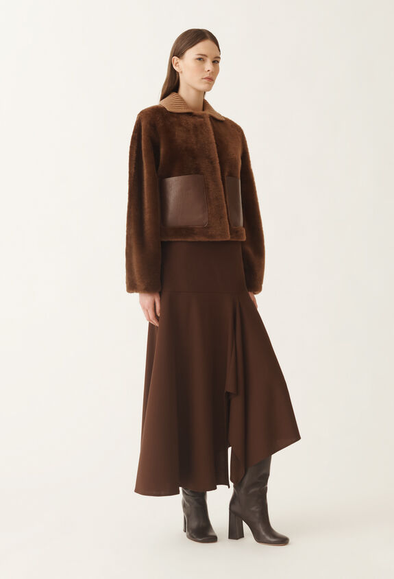 Fabiana Filippi Shearling jacket, mahogany BROWN PLD215F279L5640000