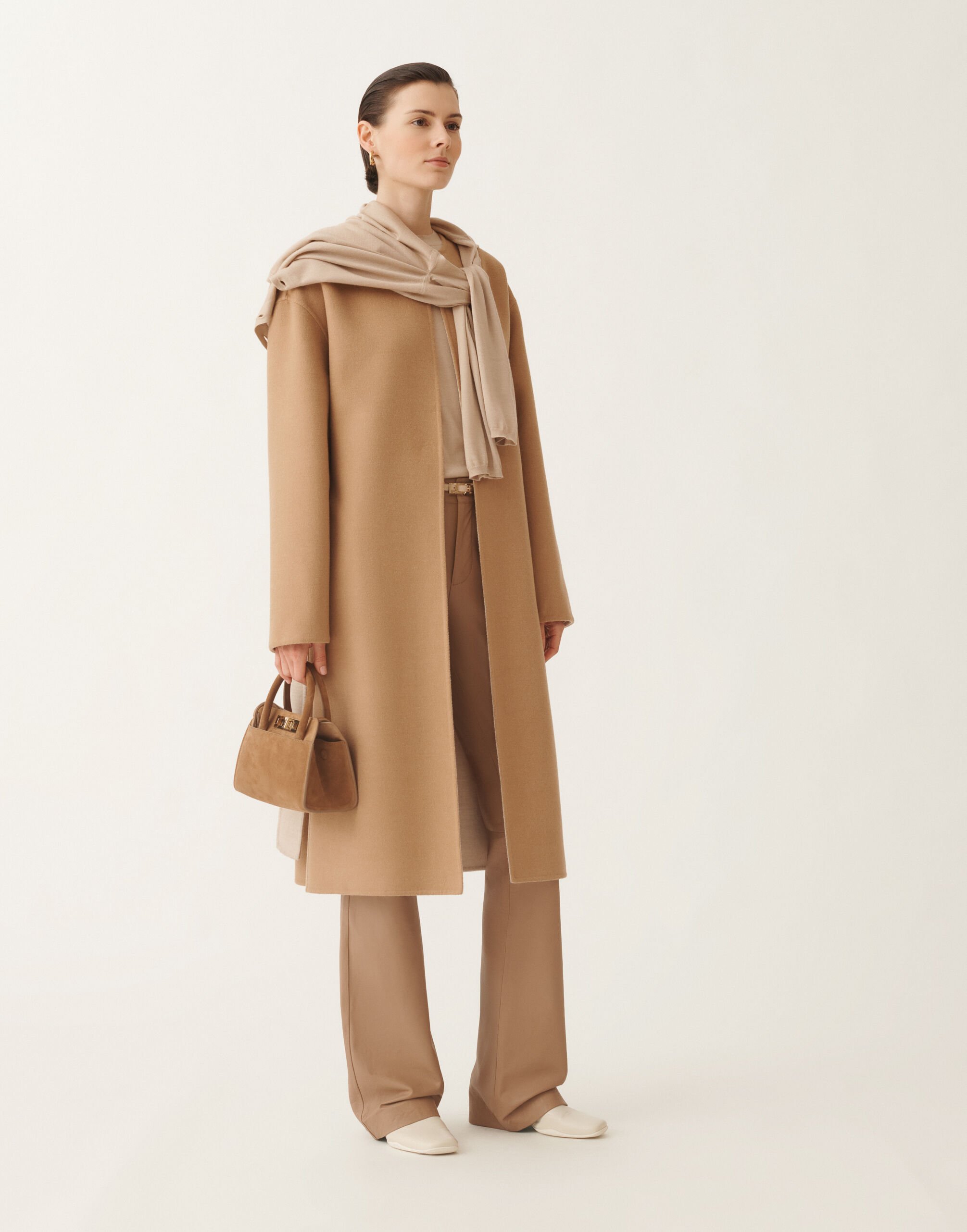 Fabiana Filippi Cappotto in double di lana, vimini e corda MARRONE CTD215F240L5080000