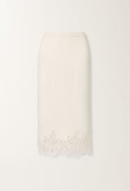 Fabiana Filippi Gonna in Platinum con pizzo macramè, rafia BIANCO GND215F395L5190000