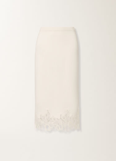 Fabiana Filippi Platinum skirt with macramé lace, raffia WHITE GND215F395L5190000