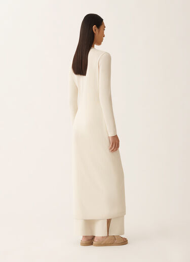 Fabiana Filippi Long cardigan in organic cotton, butter, and wicker BUTTER MAD276F545M1810000