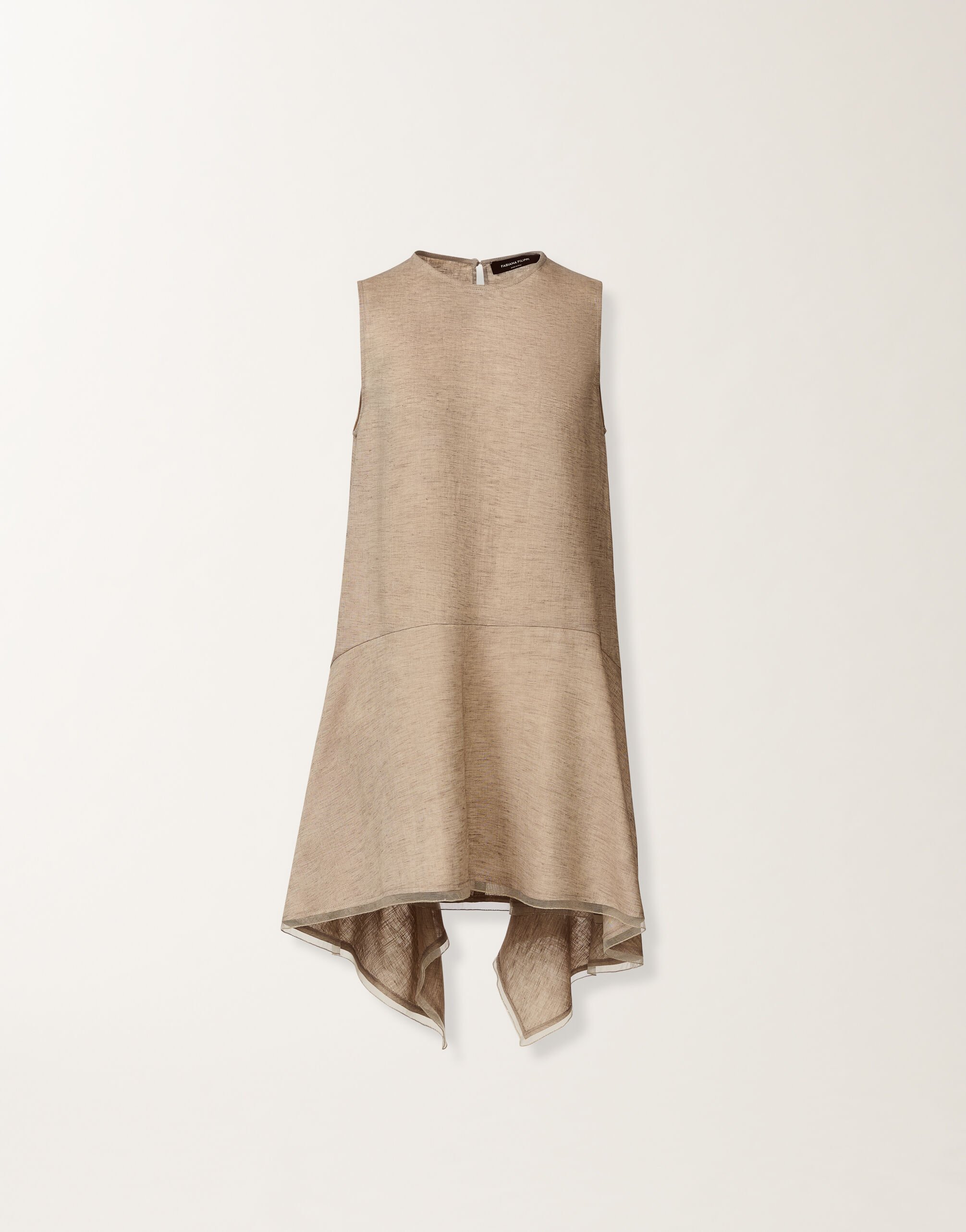 Top de tejido de lino, topo Fabiana Filippi Top de tejido de lino, topo GRIS PALOMA TPD276F743M1610000