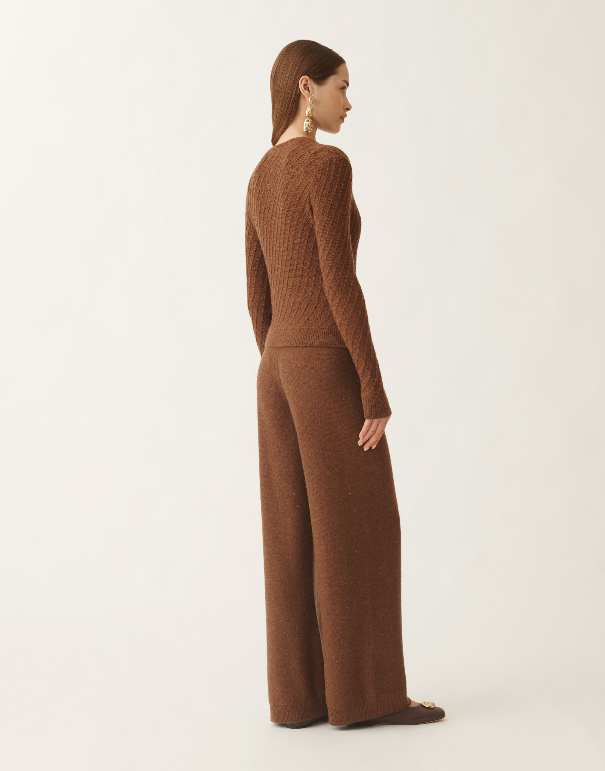 Fabiana Filippi Wool and silk sweater with sequins, mahogany BROWN MAD215F112D2960000