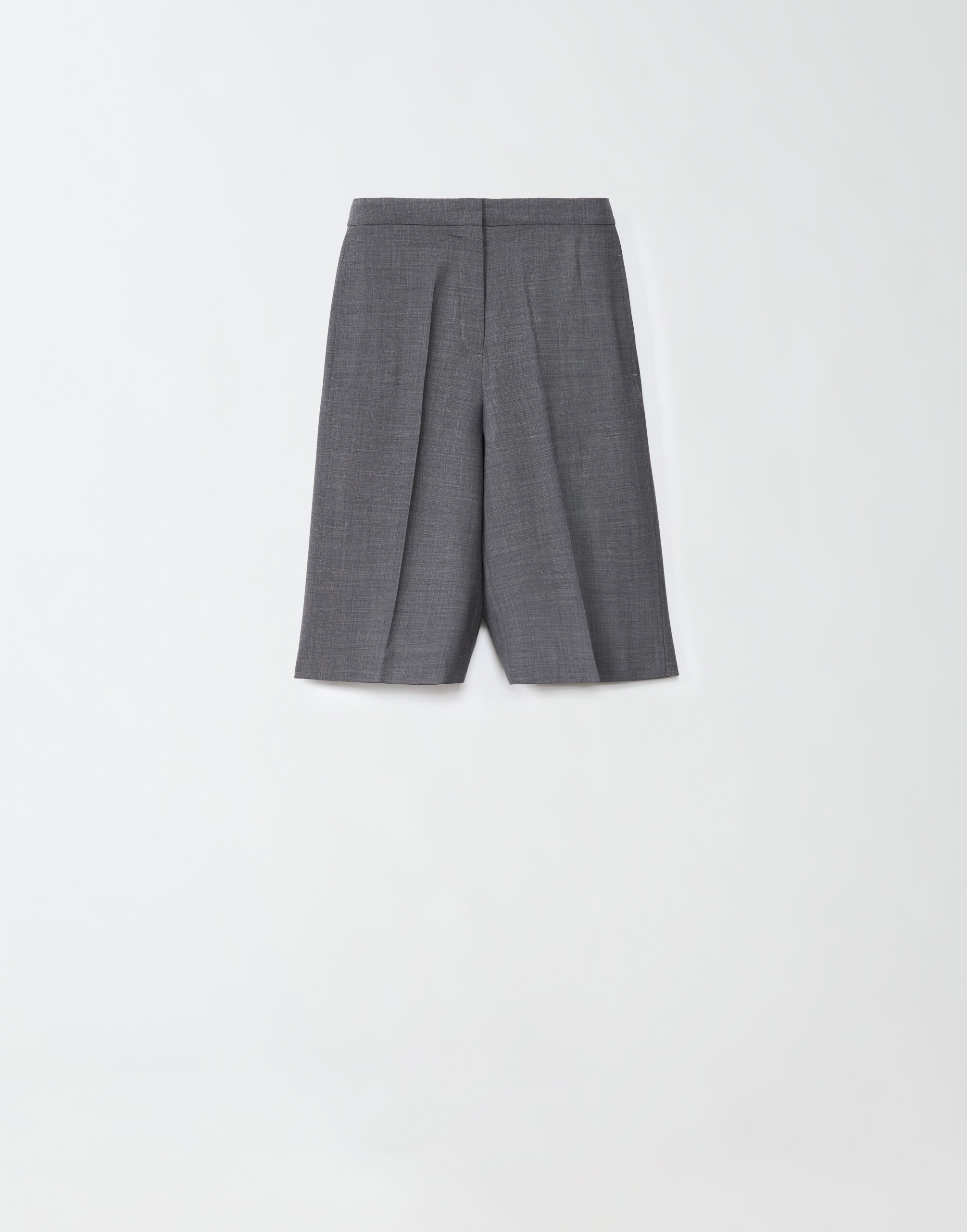 Grey wool shorts on sale