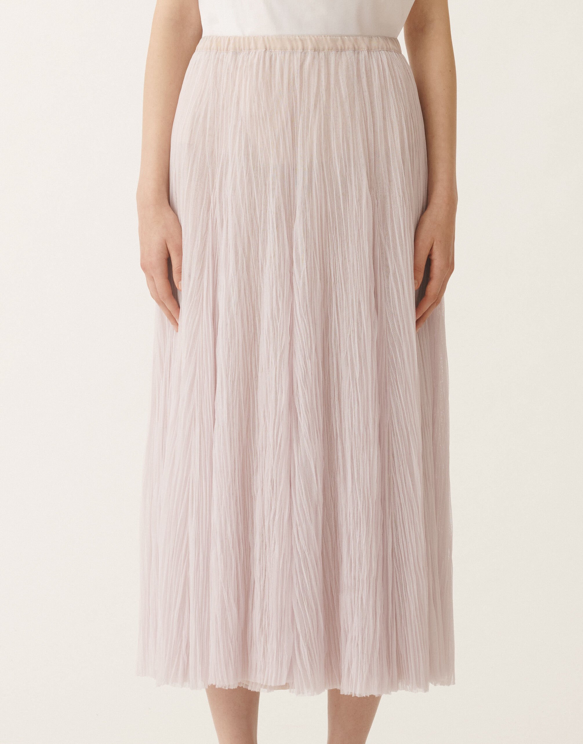 Fabiana Filippi Pleated tulle skirt, mauve LAVENDER GND275F845L3860000