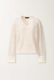 Fabiana Filippi Maglia in cotone organico con viscosa brillante, burro BURRO MAD276F481M1560000