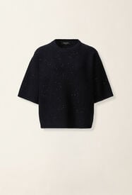 Fabiana Filippi Pull en Platinum avec paillettes, bleu nuit Bleu nuit MAD216F388M3270000