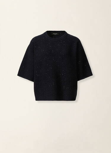 Pull en Platinum avec paillettes, bleu nuit Fabiana Filippi Pull en Platinum avec paillettes, bleu nuit Bleu nuit MAD216F388M3270000