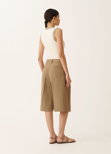 Fabiana Filippi Bermuda in fluido di lino e viscosa, fango FANGO PAD276F794M1500000