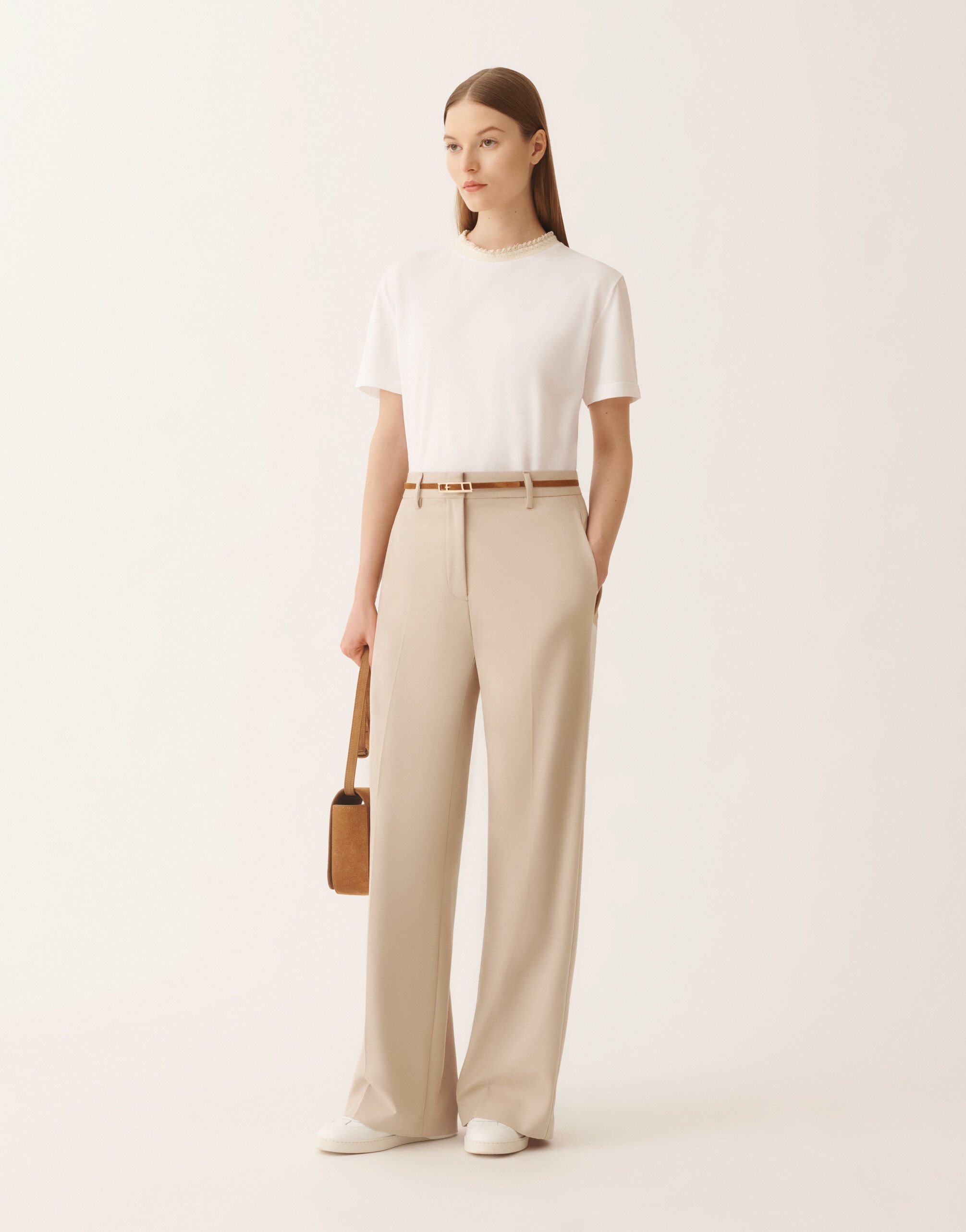 Fabiana Filippi Pantalone Spoleto in Techno-Tailoring, Nude Nude PAD266F307L7640000