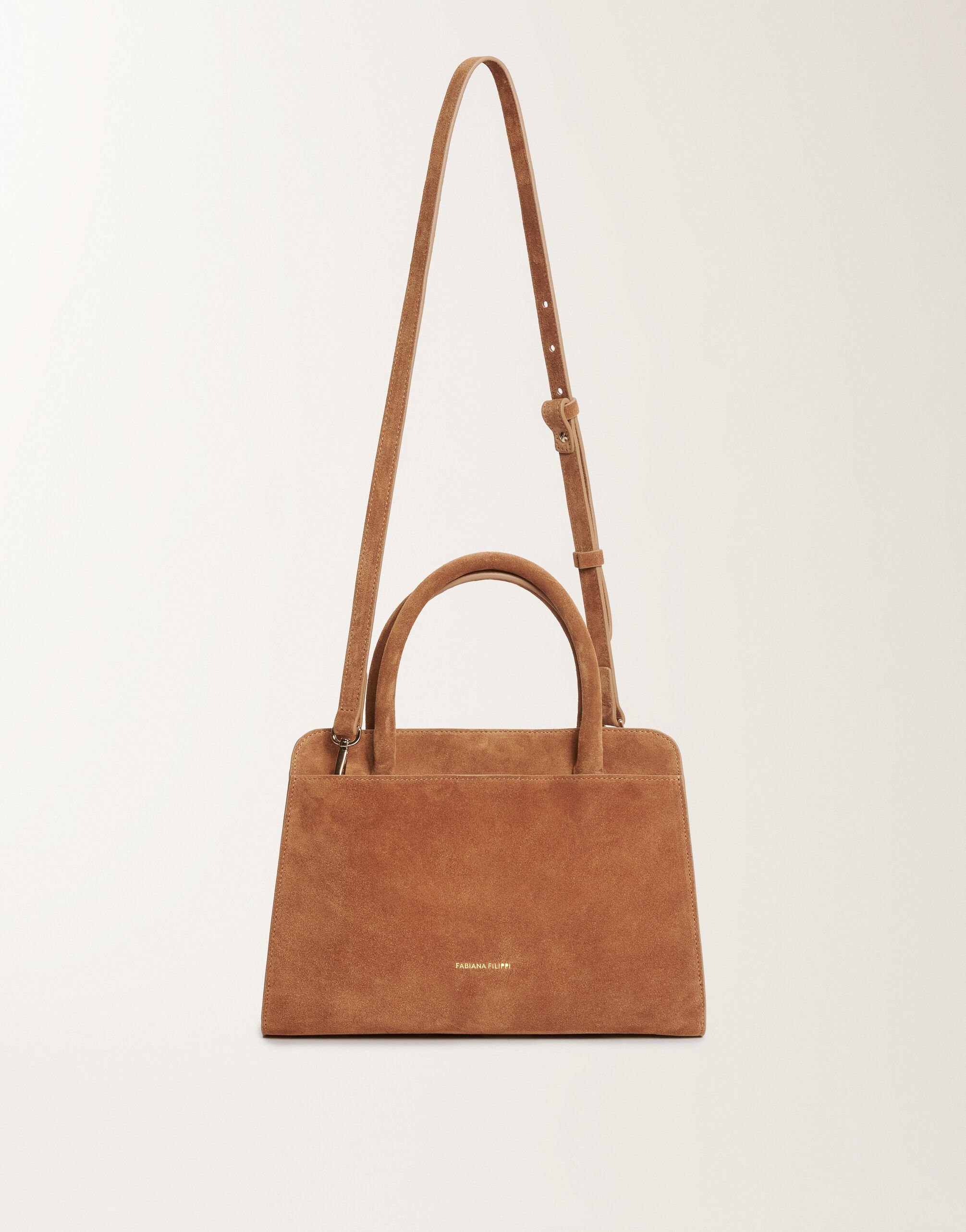 Fabiana Filippi Mittlere Handtasche aus Wildleder, weidenfarben Braun BGD215A852L8070000