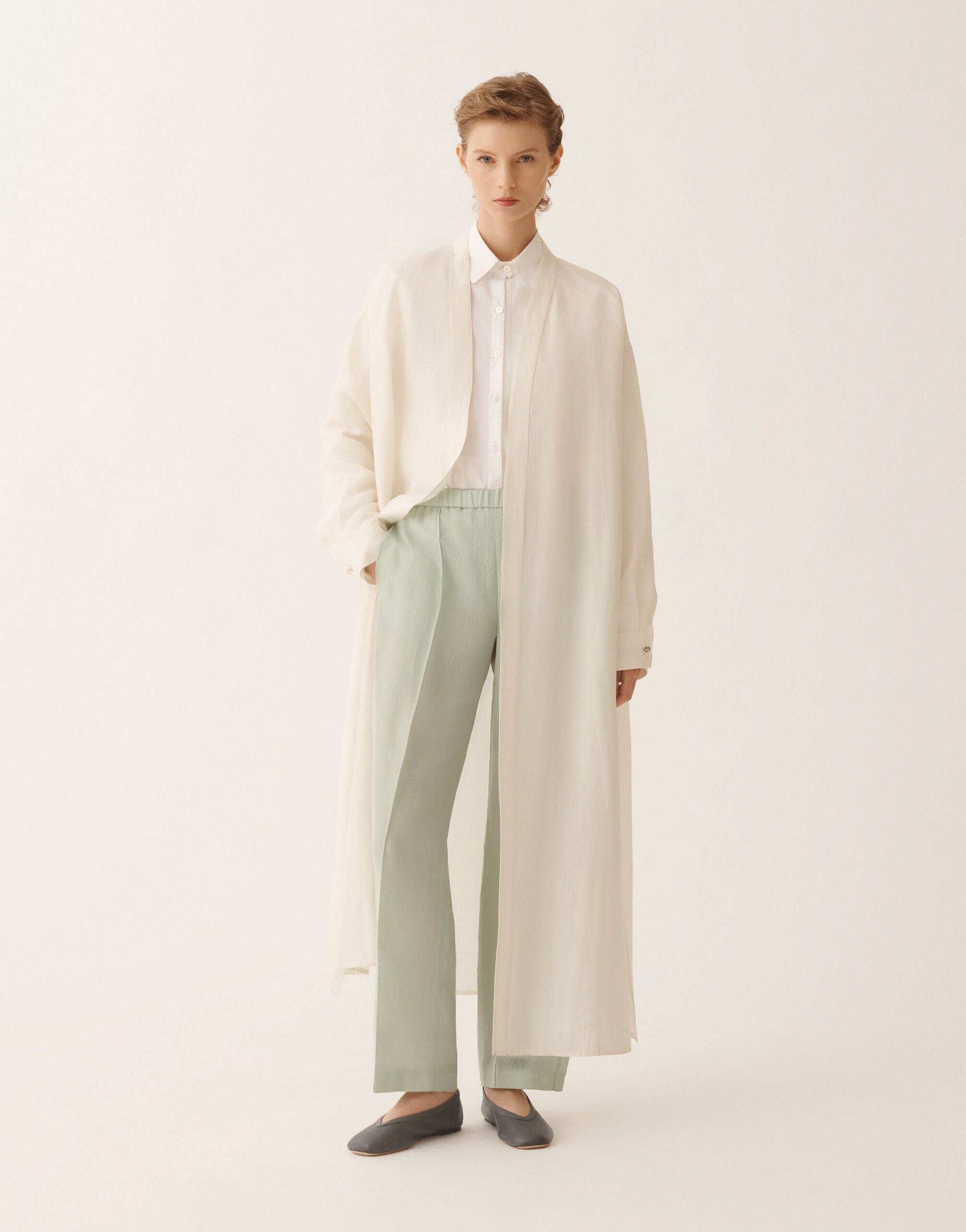 Fabiana Filippi Gubbio jogging pants in fluid fabric, Ghirri green Ghirri Green PAD266F322L7850000