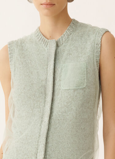 Fabiana Filippi Cropped vest in mouliné yarn, Ghirri green Ghirri Green MAD266F112L7450000