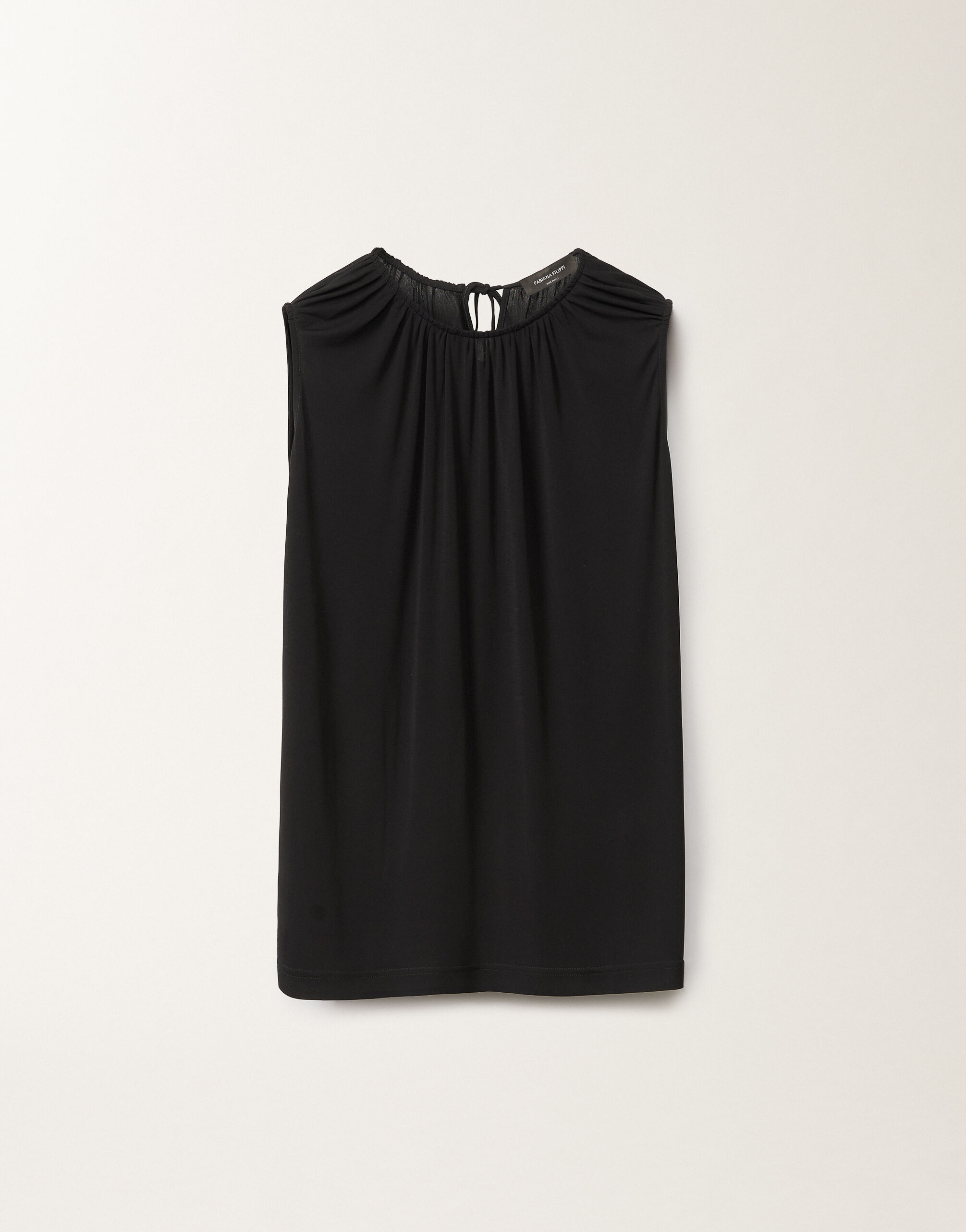 Black chiffon sleeveless top hot sale