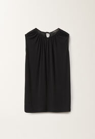 Fabiana Filippi Fluid viscose jersey top, black BLACK TPD265F157D8060000