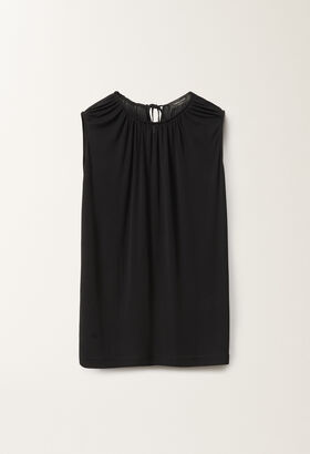 Fabiana Filippi Fluid viscose jersey top, black BLACK TPD265F630L2210000