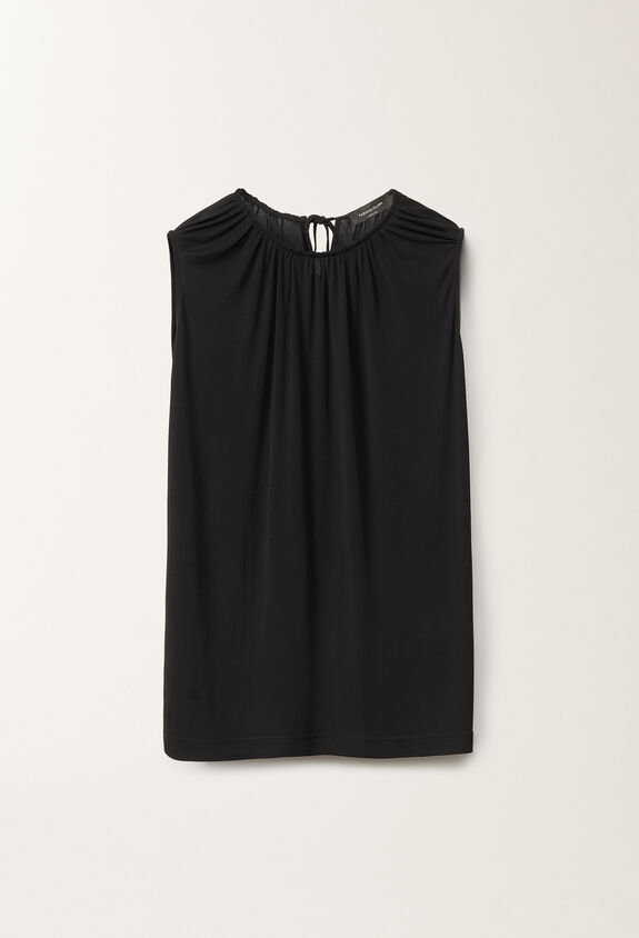 Fabiana Filippi Fluid viscose jersey top, black BLACK TPD265F157D8060000