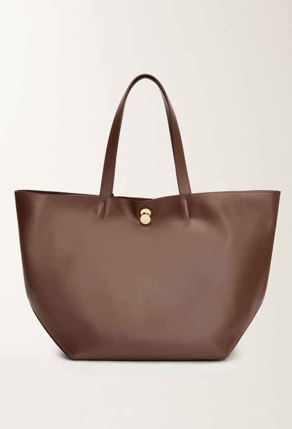 Fabiana Filippi Eclissi smooth nappa leather tote bag, ebony BROWN BGD215A906L8020000