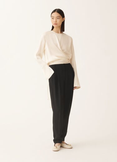 Fabiana Filippi Top in enver satin, butter White TPD225F299D9020000