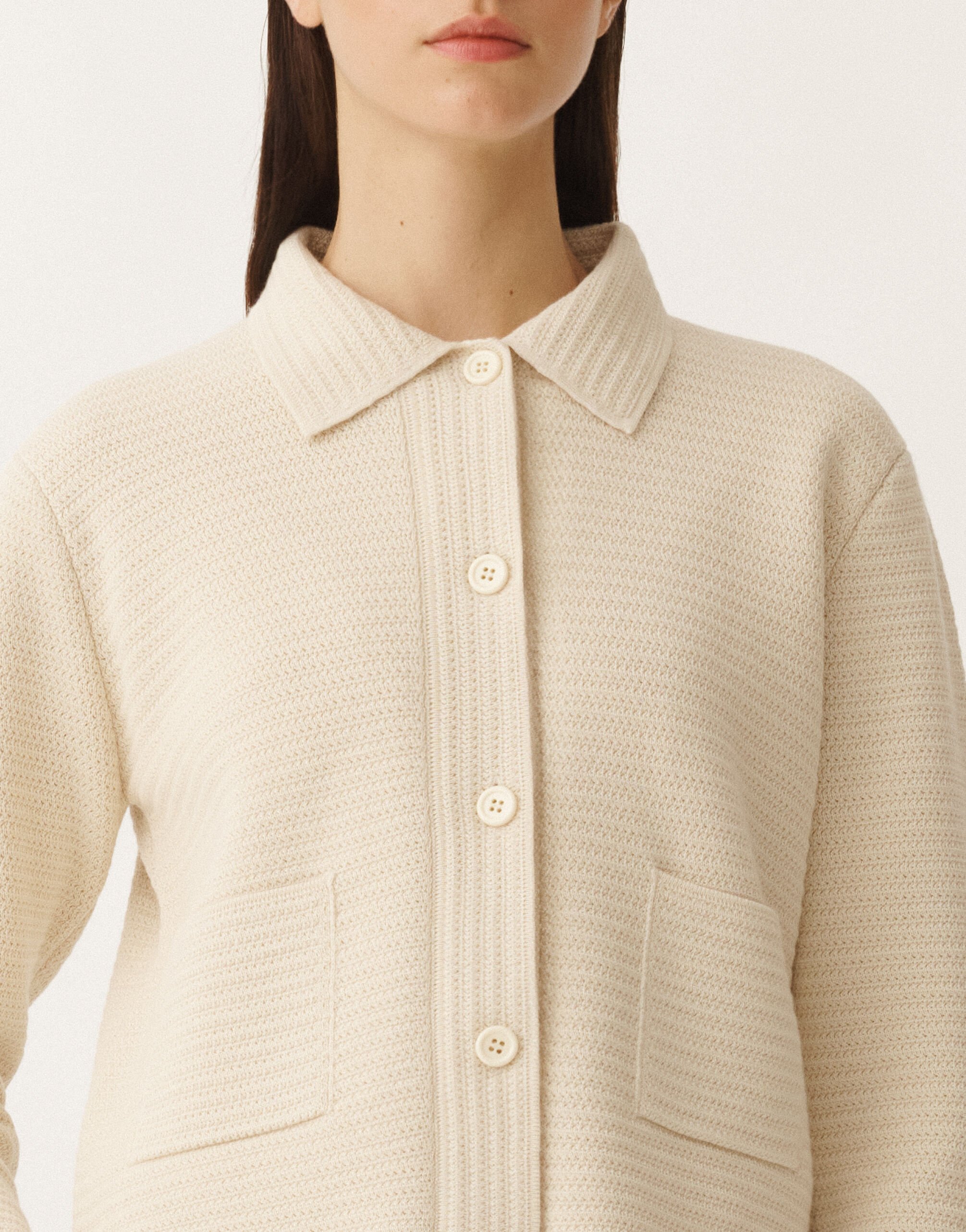 Fabiana Filippi Wool and cotton jacket, vanilla WHITE GCD265F220D5100000