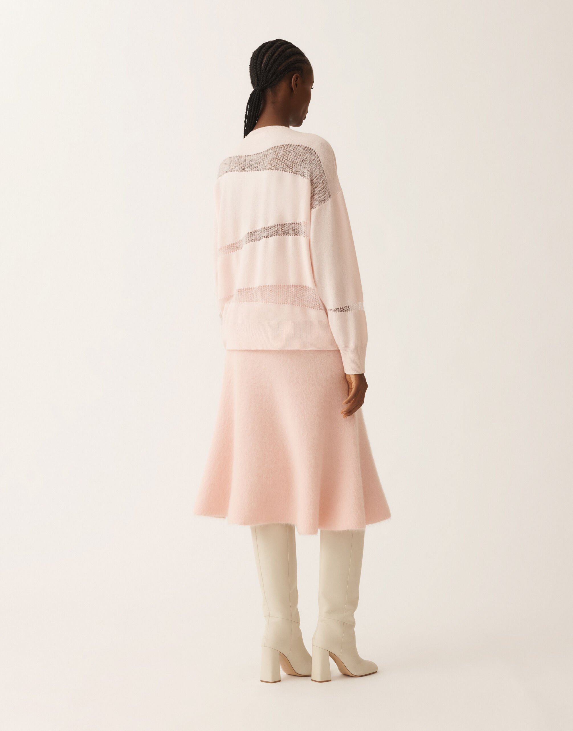 Fabiana Filippi Suéter en platino y mohair, rosa cuarzo Rosa MAD225F508L6400000