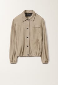 Fabiana Filippi Pleated suede bomber jacket, clay CLAY PLD275F708L4100000