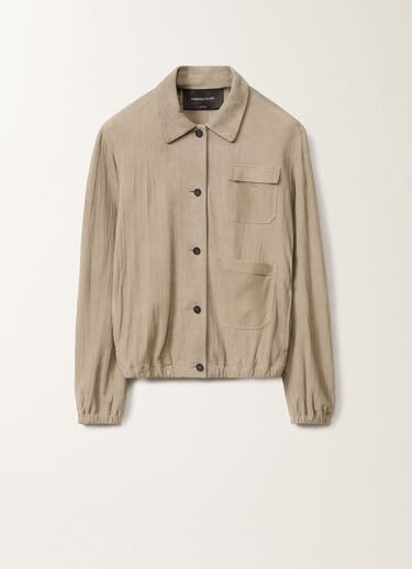 Fabiana Filippi Pleated suede bomber jacket, clay CLAY PLD275F708L4100000