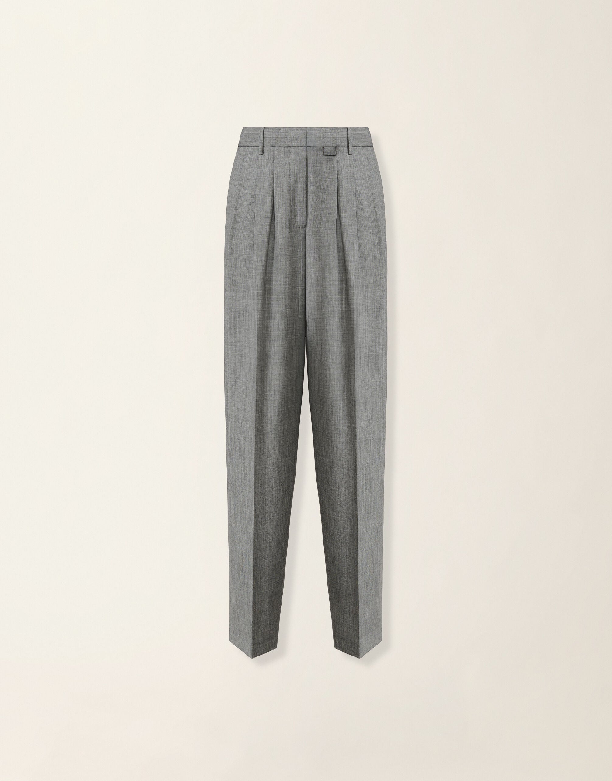 Cool wool trousers with triple pleats, melange stone Fabiana Filippi Cool wool trousers with triple pleats, melange stone Melange stone PAD226F718M3860000