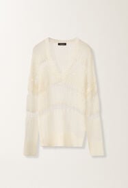 Fabiana Filippi Mohair and organic cotton sweater, raffia White MAD266F059L7370000