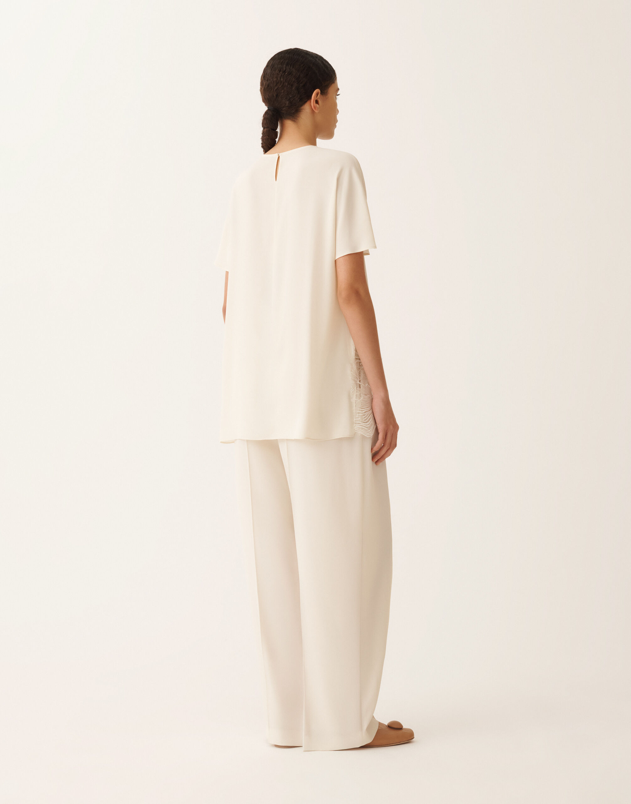 Crepe de chine top, ivory for Women | Fabiana Filippi®