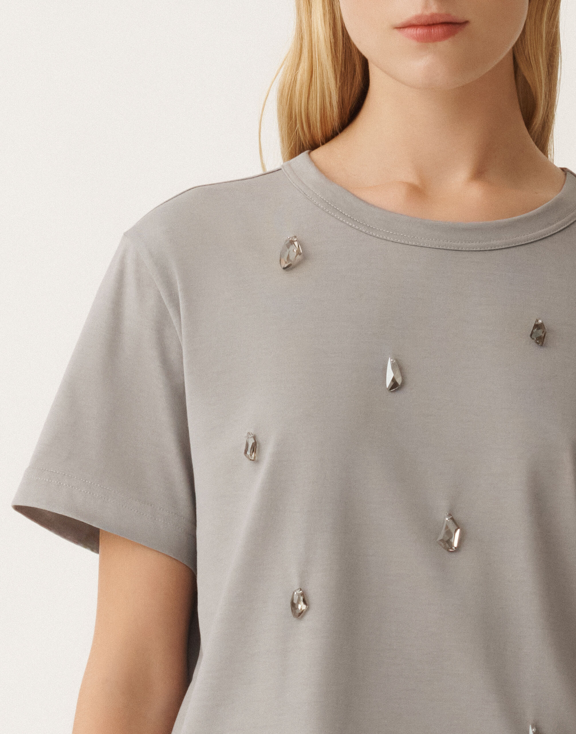 Fabiana Filippi T-Shirt aus Jersey, aschgrau GRAU JED265F278L2270000