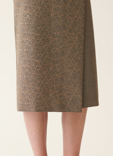 Fabiana Filippi Wrap pencil skirt in bi-stretch fresco wool, falcon Falcon GND226F335M4840000